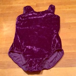 Purple velvet leotard